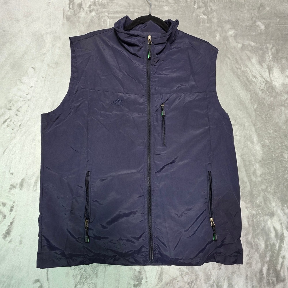 Classic Outdoor Navy Blue Full Zip Utility Vest Mens 3XL Mesh Lined Hiking Pockt